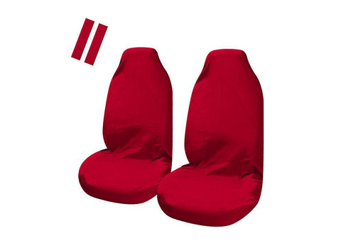 Universal Pulse Throwover Front Seat Covers - Bonus Belt Buddies | Red