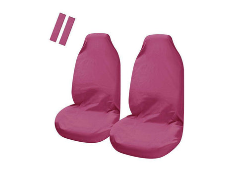Universal Pulse Throwover Front Seat Covers - Bonus Belt Buddies | Pink