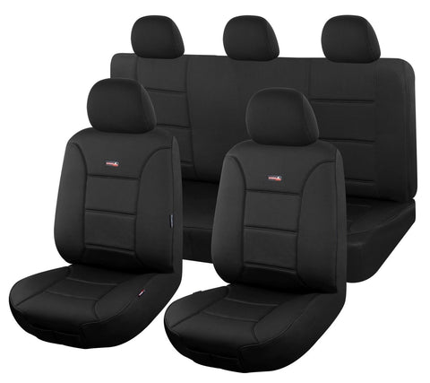 Seat Covers For Toyota Hiace Crew Van Lwb 02/2019 -On Rows Sharkskin Black