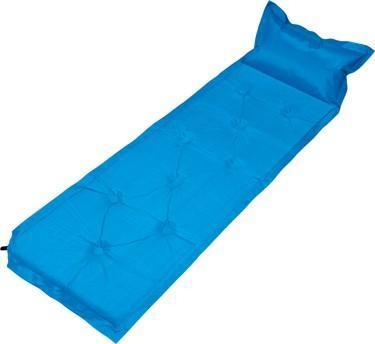 Trailblazer 9-Points Self-Inflatable Polyester Air Mattress With Pillow Blue