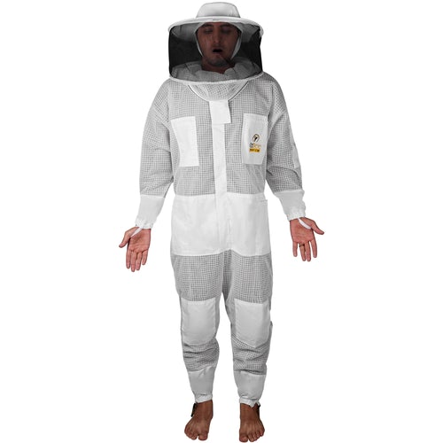 Ozbee Premium Full Suit 3 Layer Mesh Ultra Cool Ventilated Round Head Beekeeping Protective Gear Size 2Xl Beekeeping Suits