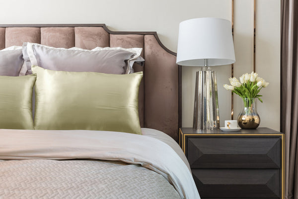 Royal Comfort Mulberry Soft Silk Hypoallergenic Pillowcase Twin Pack 51 X 76Cm Champagne Pillow Cases