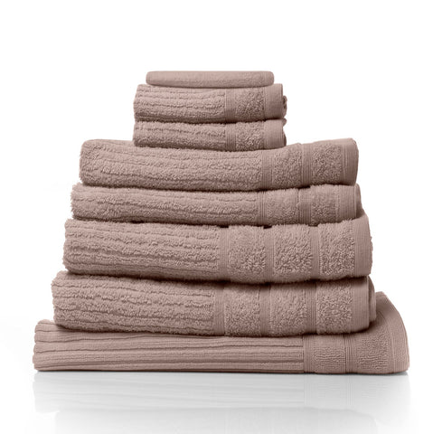 Royal Comfort Eden Egyptian Cotton 600Gsm 8 Piece Luxury Bath Towels Set Rose Towels & Washcloths