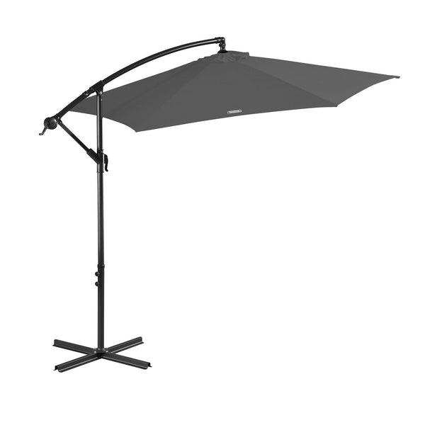 Milano 3M Outdoor Umbrella Cantilever With Protective Cover Patio Garden Shade Charcoal Patio Umbrellas