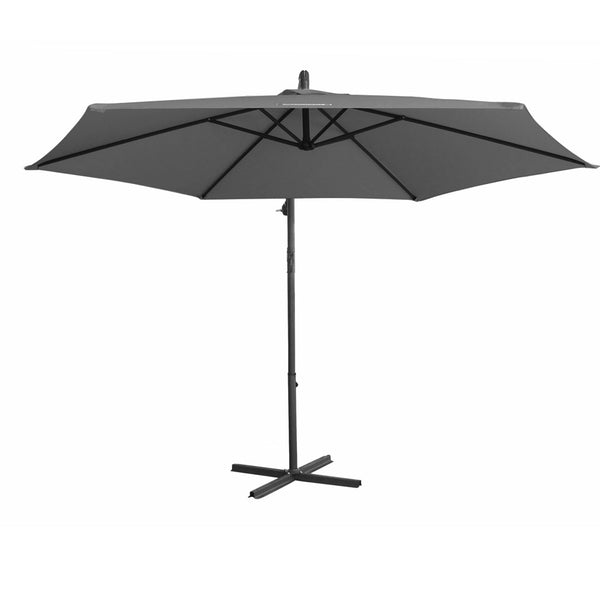 Milano 3M Outdoor Umbrella Cantilever With Protective Cover Patio Garden Shade Charcoal Patio Umbrellas