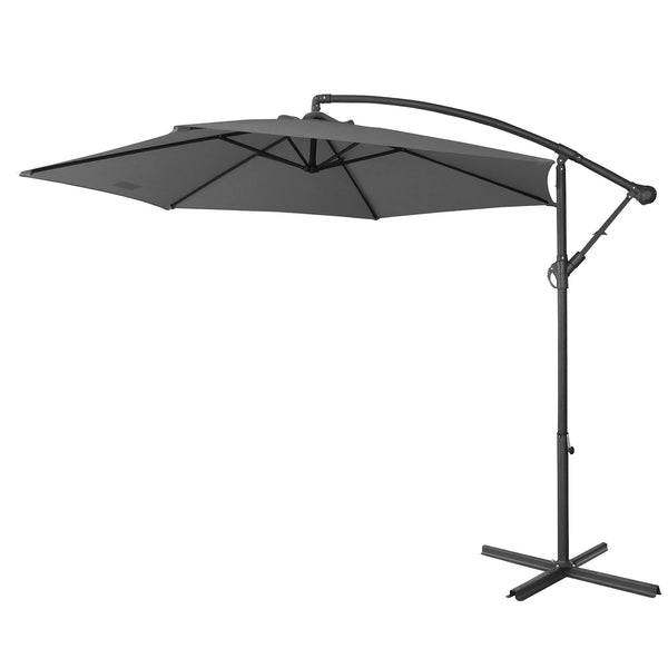 Milano 3M Outdoor Umbrella Cantilever With Protective Cover Patio Garden Shade Charcoal Patio Umbrellas