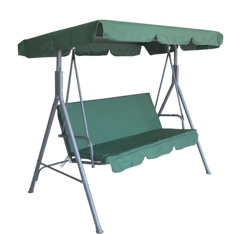 Milano Outdoor Swing Bench Seat Chair Canopy Furniture 3 Seater Garden Hammock Dark Green Swing Seats