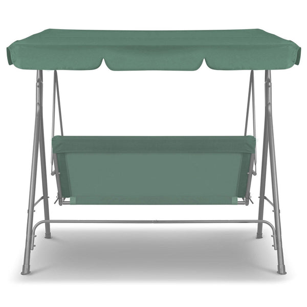 Milano Outdoor Swing Bench Seat Chair Canopy Furniture 3 Seater Garden Hammock Dark Green Swing Seats