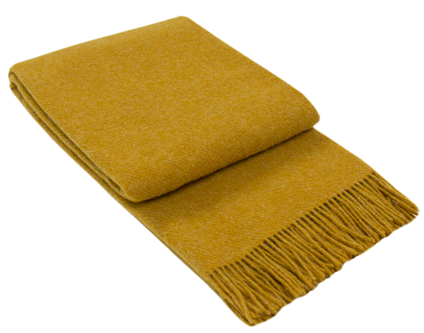 Codu Brighton Throw 100% Nz Wool Mustard Throws & Afghans