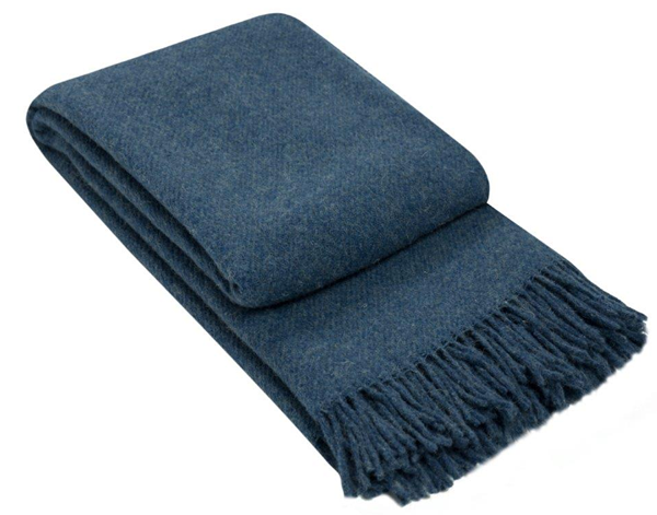 Codu Brighton Throw 100% Nz Wool Navy Throws & Afghans