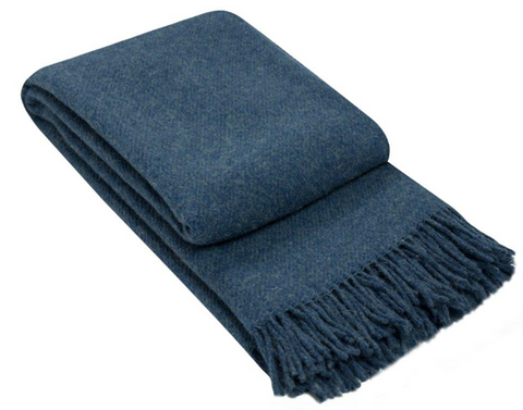 Codu Brighton Throw 100% Nz Wool Navy Throws & Afghans