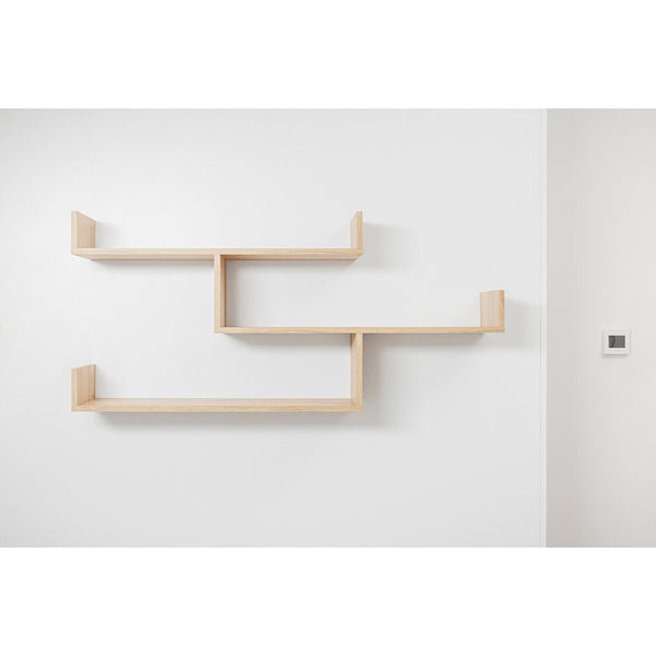 Zurich Multi Level Shelf Kit Oak Wall Shelves