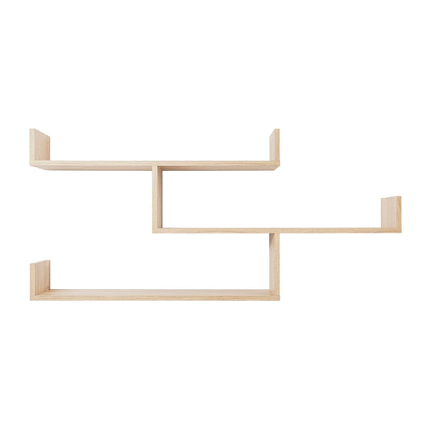 Zurich Multi Level Shelf Kit Oak Wall Shelves