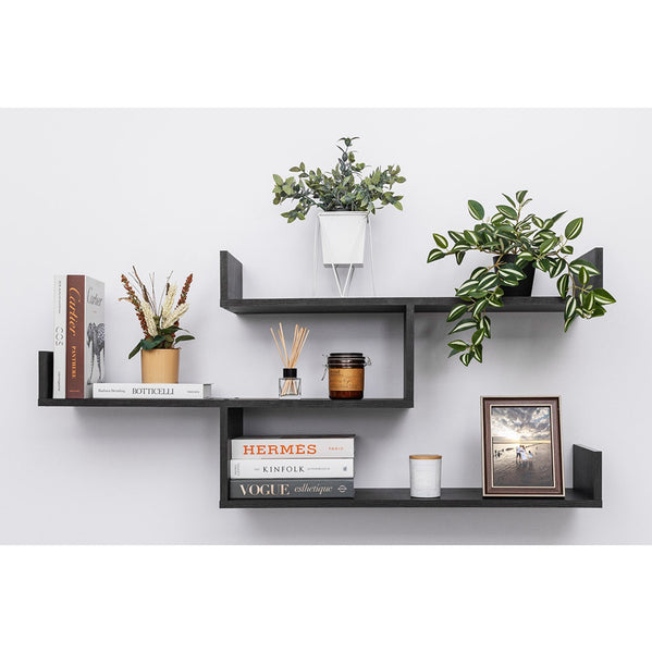 Zurich Multi Level Shelf Kit Nordic Ash Wall Shelves