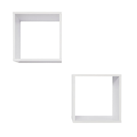 Bergen Cube Twin Pack (White) Wall Shelves