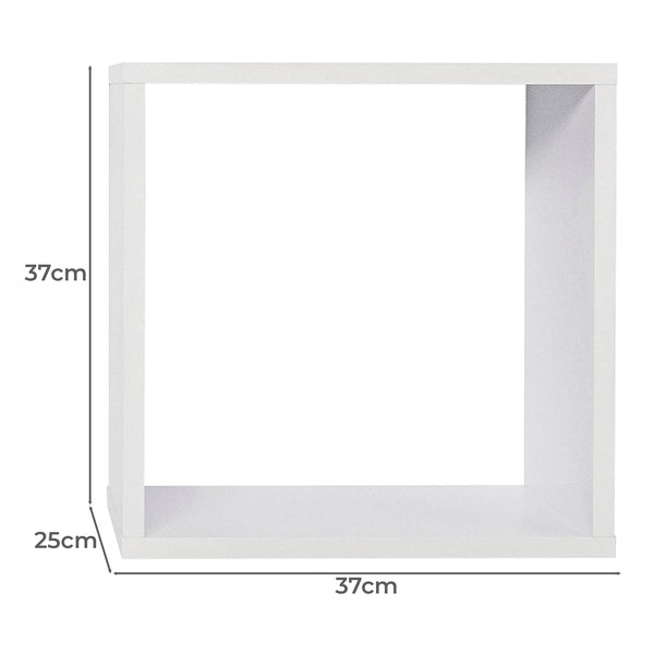 Bergen Cube Twin Pack (White) Wall Shelves