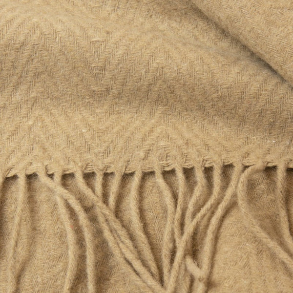 Codu Hampton Throw Merino Wool Blend Camel Throws & Afghans