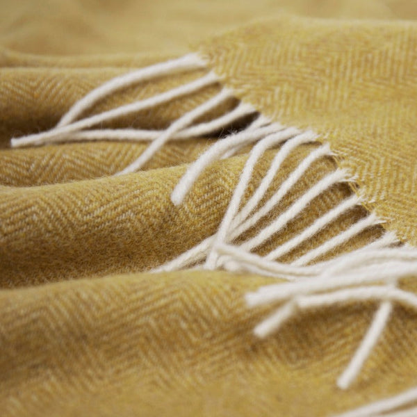Codu Hampton Throw Merino Wool Blend Ochre Throws & Afghans