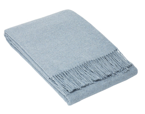 Codu Oxford Throw Merino Wool Blend Sky Blue Throws & Afghans