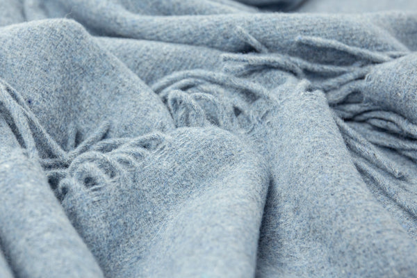 Codu Oxford Throw Merino Wool Blend Sky Blue Throws & Afghans