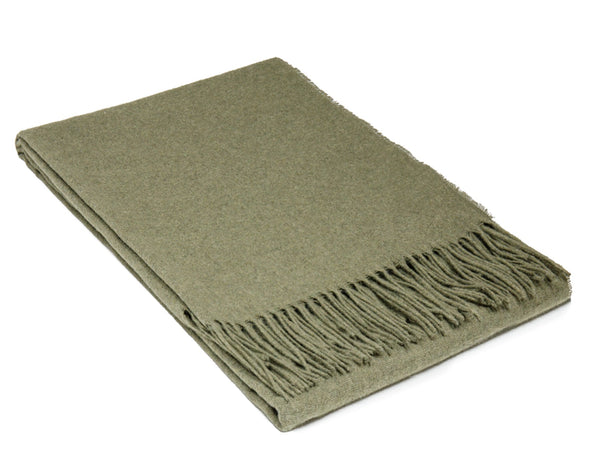 Codu Paddington Throw Fine Wool Blend Olive Throws & Afghans