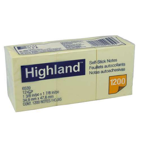 Highland Notes 6539 Pack Of 12 Bx12 Sticky Notes