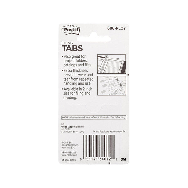Post-It Tab 686-Ploy 50X38 Pack Of 4 Bx6