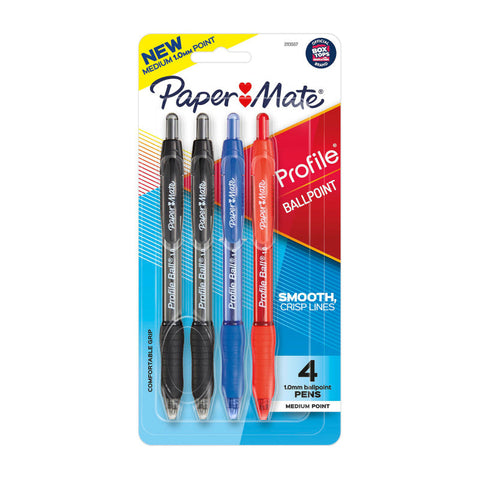 Paper Mate Profile Bp 1.0Mm Rt Pack Of 4 Box 6