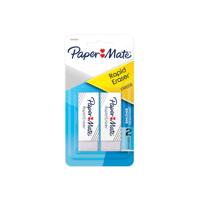 Paper Mate Rapid Erase Eraser Pack Of 2 Box 12