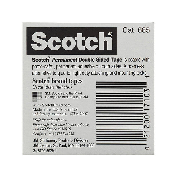 Scotch D-S Tape 665 12Mm Box Of