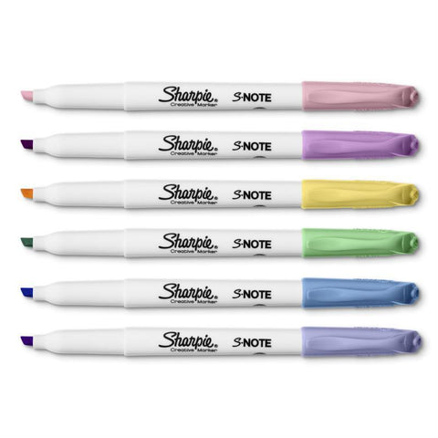 Sharpie S-Note Pastel Pack Of 6 Box