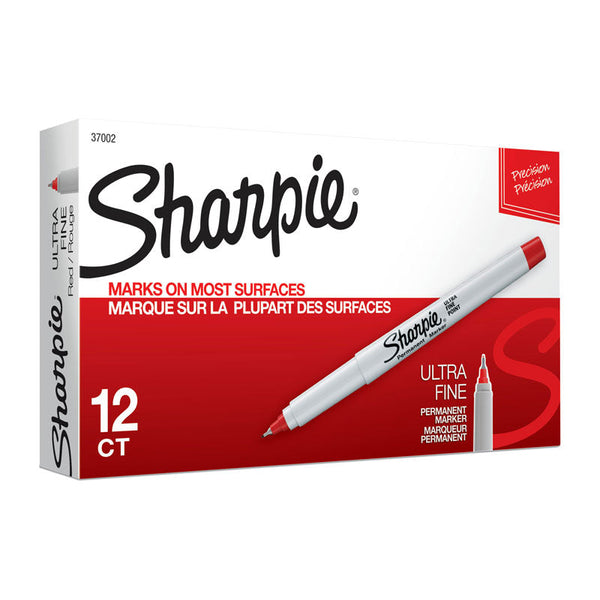 Pens & Writing Instruments Sharpie Ultra Fine Point Permanent Marker Red Box Of 12