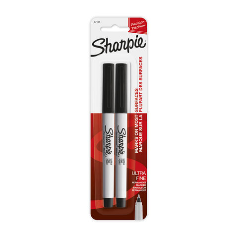 Sharpie Permanent Marker Ufine Point Black Pack 2 Box Of 6