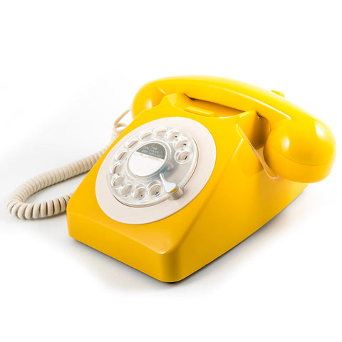 Gpo Retro 746 Rotary Telephone - Mustard