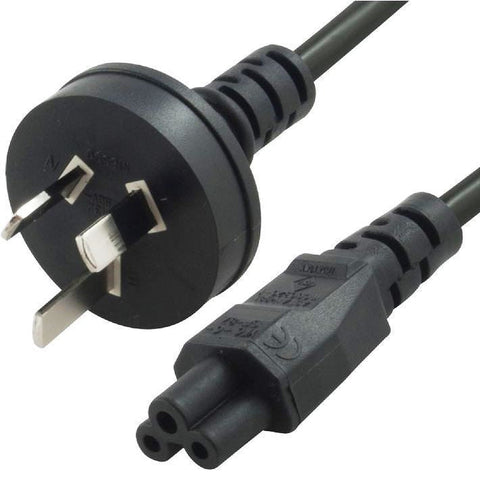 8Ware Au Power Lead Cord Cable 2M 3 Pin To Cloverleaf Plug Ice 320 C5 Mickey Type Black 240V 7.5A Core Power Cables & Connectors