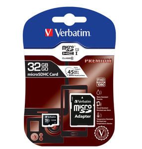Verbatim 32Gb Microsd Sdhc Sdxc Class10 Uhs-I Memory Card 45Mb/S Read 10Mb/S Write 300X Speed With Standard Adaptor