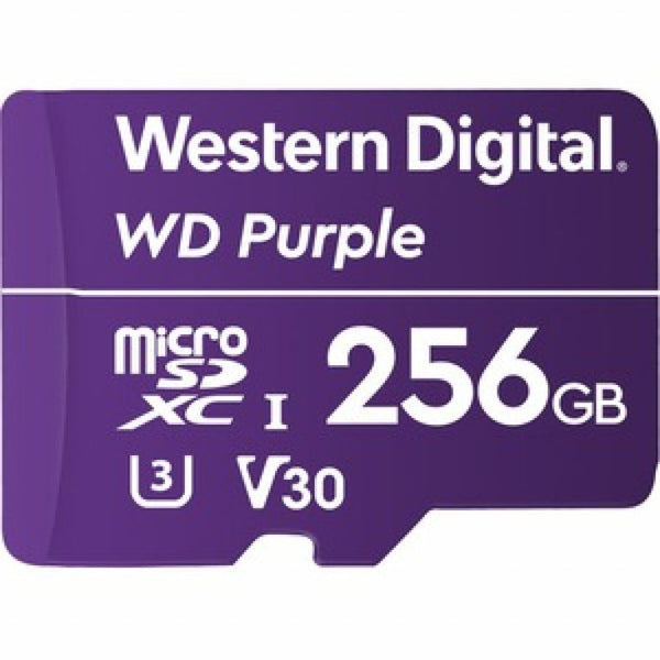 Western Digital Wd Purple 256Gb Microsdxc Card 24/7 -25C To 85C Weather & Humidity Resistant For Surveillance Ip Cameras Mdvrs Nvr Dash Cams Drones