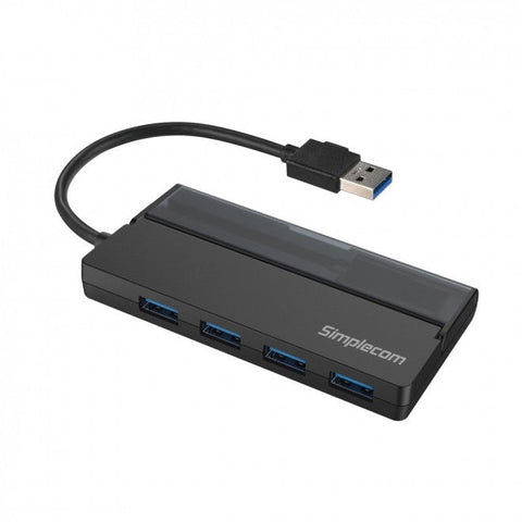 Simplecom Ch329 Portable 4 Usb 3.2 Gen1 (Usb 3.0) 5Gbps Hub With Cable Storage - Black