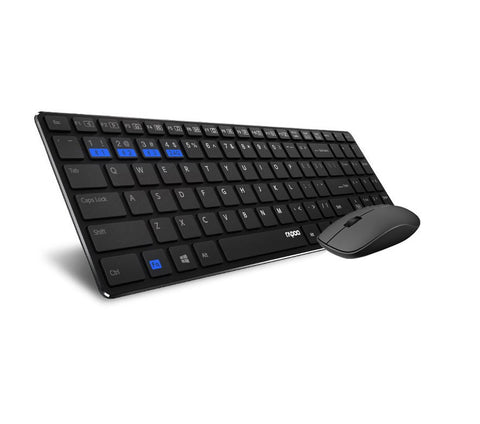 Rapoo 9300M Bluetooth & 2.4G Wireless Multi-Mode Keyboard Mouse Combo Black 1300Dpi Spill-Resistant 5.6Mm Ultra-Slim 9060M