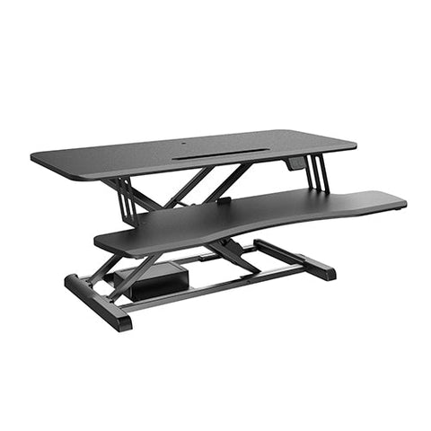 Brateck Electric Sit-Stand Desk Converter With Keyboard Tray Deck (Standard Surface) Worksurface Up To 20Kg