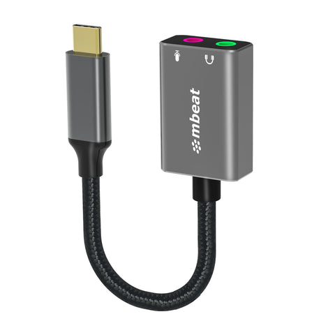 Mbeat Elite Usb-C To 3.5Mm Audio And Microphone Adapter Adds Headphone Jack Computer, Tablet Smartphone Devices Spa