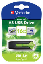 Verbatim 16Gb V3 Usb3.0 Green Store\'N\'Go V3; Rectractable