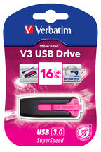 Verbatim 16Gb V3 Usb3.0 Pink Store\'N\'Go V3; Rectractable