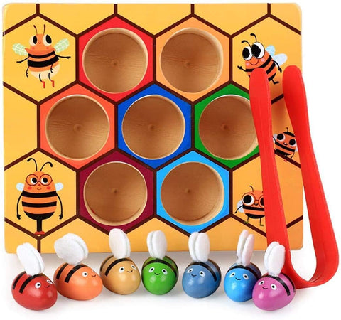 Wooden Puzzle Bee Toddler Fine Motor Skill Early Learning Educational Toy