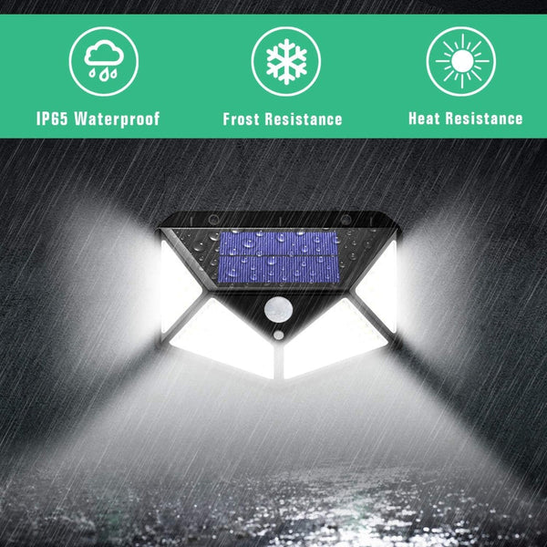 100 Waterproof Led Motion Sensor Solar Security Lights Outdoor (2Pack) Security & Floodlights