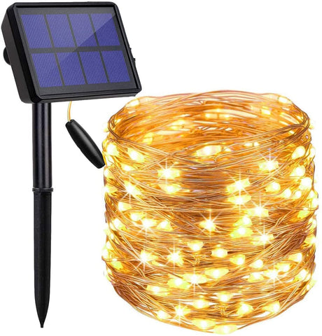 200 Waterproof Led Solar Fairy Light Outdoor With 8 Lighting Modes For Home,Garden And Decoration