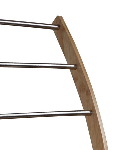 Bamboo Towel Bar Metal Holder Rack 3 Tier Freestanding And Bottom Shelf For Bathroom Towel Racks