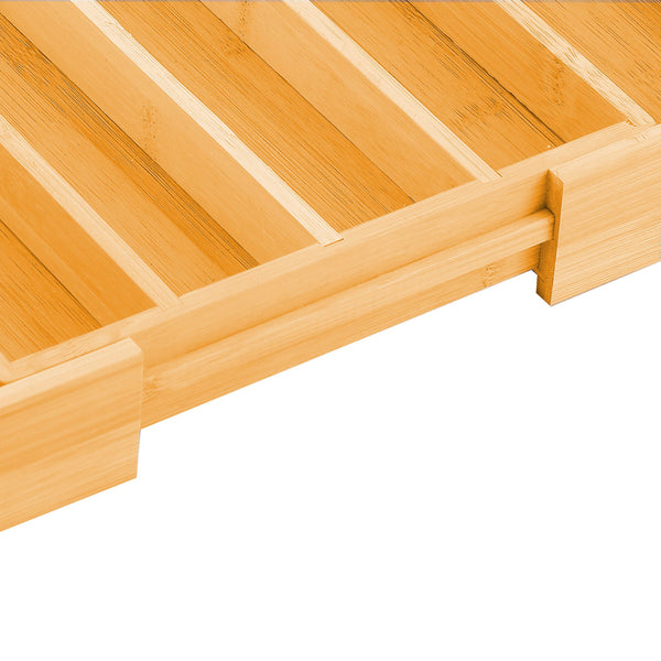 Carla Home Large Capacity Bamboo Expandable Drawer Organizer With Knife Block Holder For Kitchen Utensils Drawer Organisers