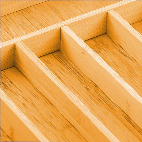 Carla Home Large Capacity Bamboo Expandable Drawer Organizer With Knife Block Holder For Kitchen Utensils Drawer Organisers