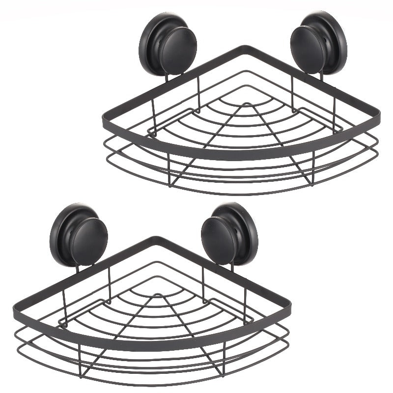 Carla Home 2 Pack Round Corner Shower Caddy Shelf Basket Rack With Premium Vacuum Suction Cup No Drilling For Bathroom And Kitchen Bath Caddies & Tray